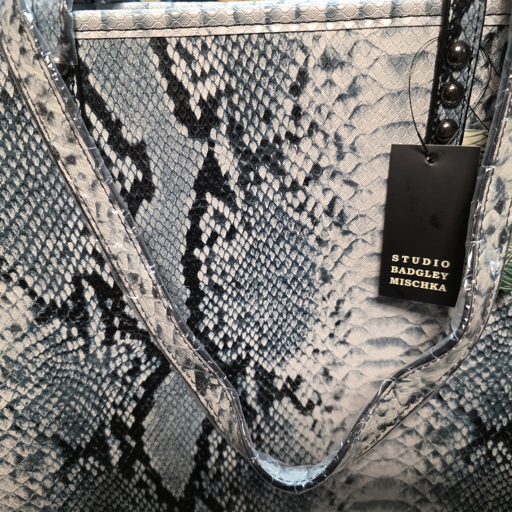 Studio Badgley Mischka Snakeskin Women's Tote - Picture 3 of 6